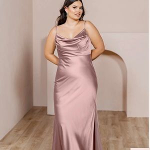 Skye satin dress Color: rose quartz